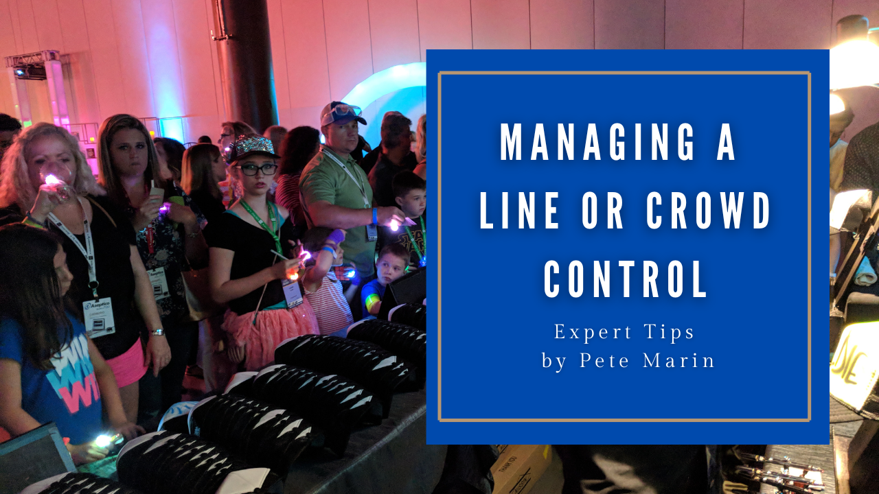 Pete Marin, a successful live airbrush artist for events, shares his tips on crowd control and managing a line at your booth.