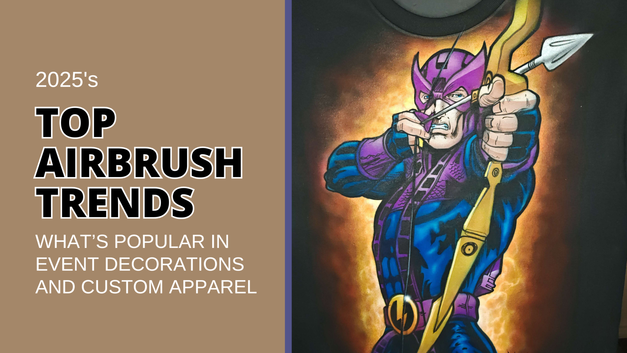 Learn what's popular in event decorations and apparel for 2025 airbrush trends.